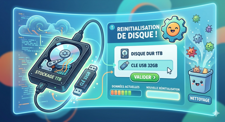 Réinitialiser une clé usb ou un disque dur